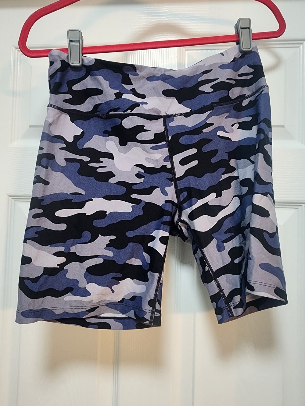 Calvin Klein Womens Blue Gray Camo Athletic Shorts